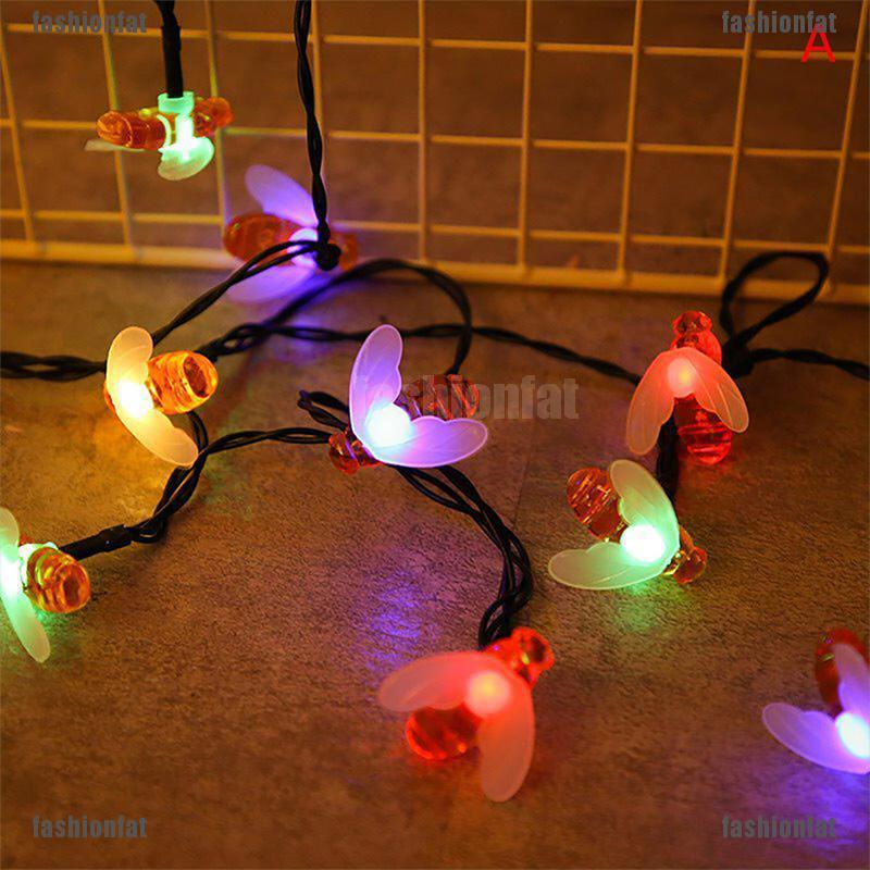Dây Đèn Led 30 Bóng Hình Con Ong Năng Lượng Mặt Trời Chống Thấm Nước Trang Trí Giáng Sinh