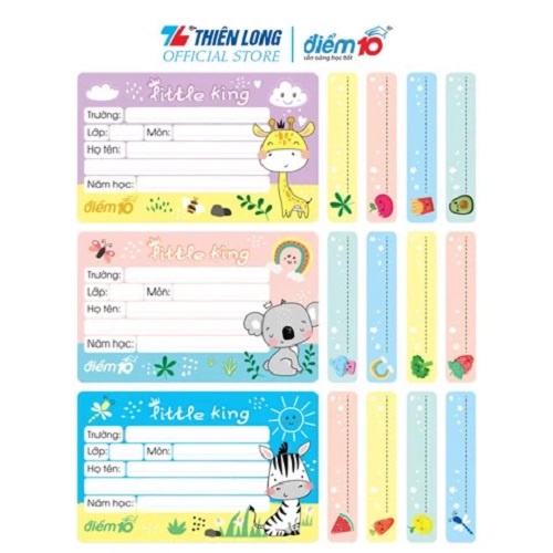 Combo 4 xấp Nhãn vở Thiên Long Điểm 10 TP-NBL005