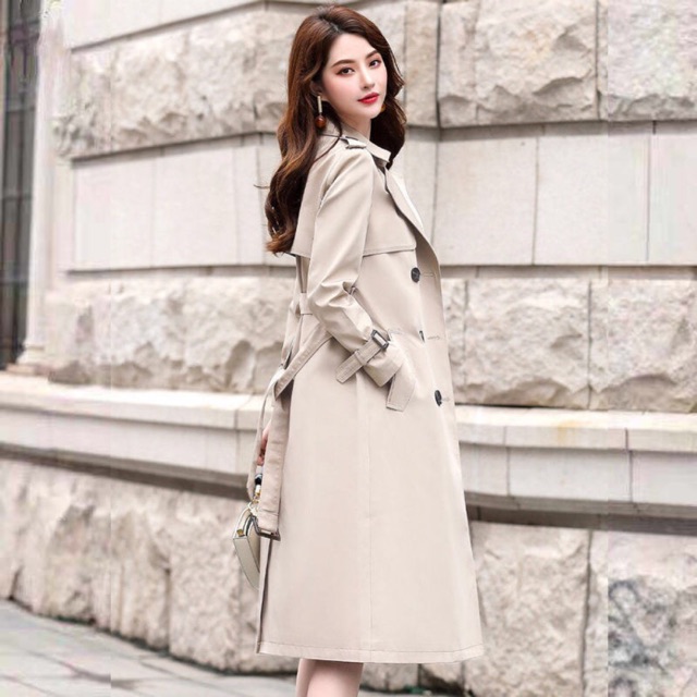Áo Khoác Mangto nữ dáng dài phong cách hàn quốc, thời trang thu đông Quảng Châu