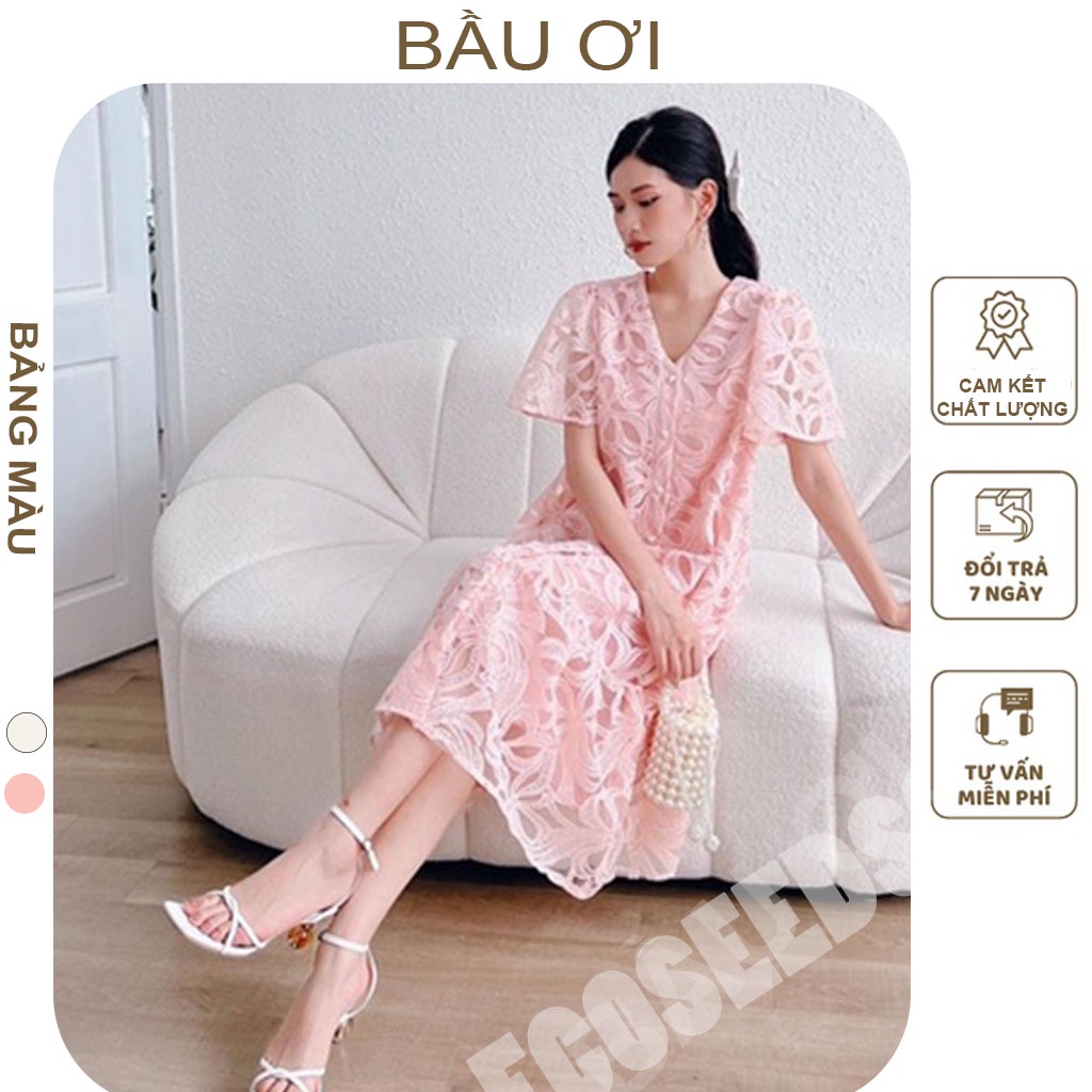 ĐẦM BẦU DỰ TIỆC MÙA HÈ KIỂU DÁNG SUÔNG ĐUÔI CÁ CHẤT LIỆU REN CAO CẤP - VÁY BẦU CÔNG SỞ HÀNG THIẾT KẾ