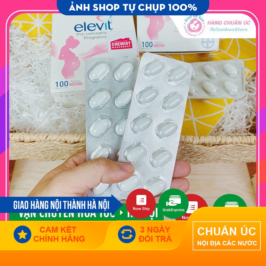 [CHUẨN CHEMIST] Tách lẻ vỉ Elevit Úc cho mẹ Bầu (vỉ 10 viên) - Date mới nhất