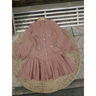 đầm vest xếp ly