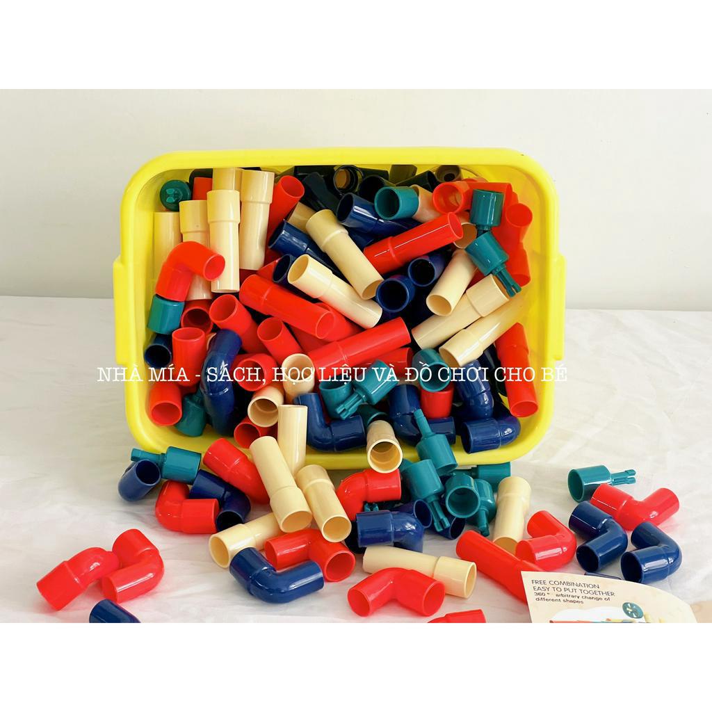 Đồ chơi xếp hình lắp ráp ống nước 176 chi tiết to tặng kèm hộp đựng kèm sách hướng dẫn