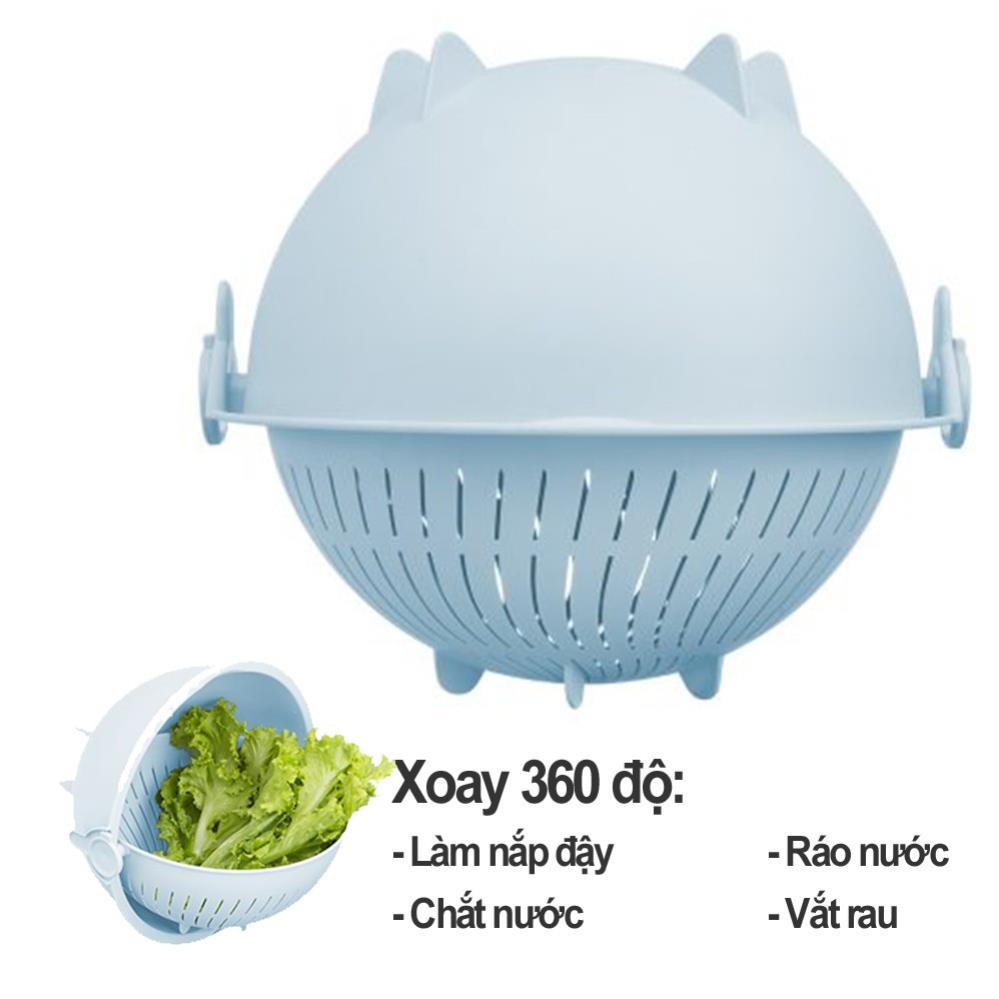 Bộ thau rổ xoay 28cm cao cấp hàng inochi chính hãng Nhật Bản loại thau rổ ghép thông minh an toàn, tiện lợi bảo quản thự