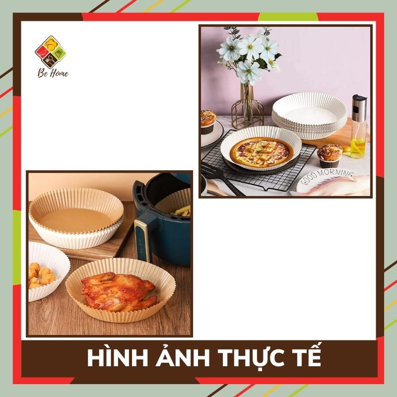 Khuôn giấy nến thấm dầu mỡ cho nồi chiên không dầu Behome Giấy lót nồi chiên [SET 50 CÁI]