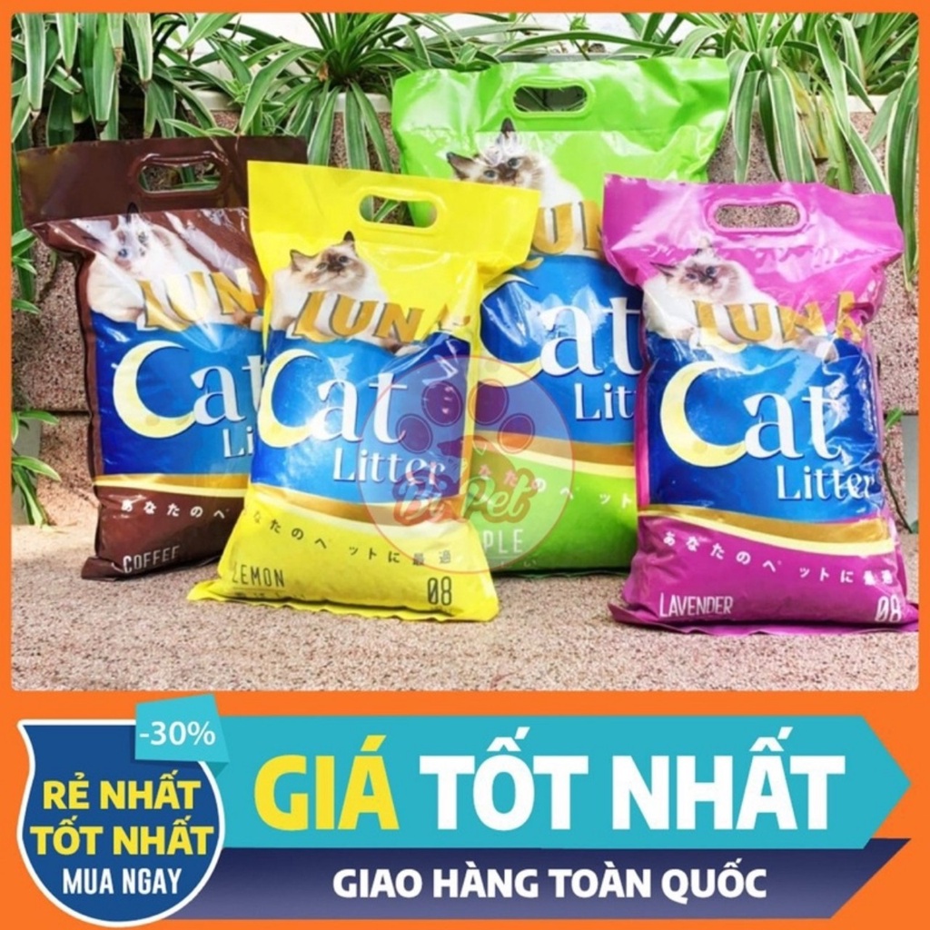 Cát Vệ Sinh Cho Mèo  Siêu Hút - Lưu Hương Lâu  ( 8L ) - Vón Cục Tốt ,Tiết kiệm,Hương Dễ Chịu - Cát vệ sinh Luna Litter