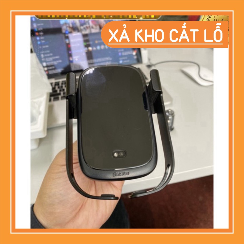 pk Bộ đế giữ điện thoại tích hợp sạc nhanh không dây Baseus Rock-solid Electric Holder 10W Wireless Charger 0 08c