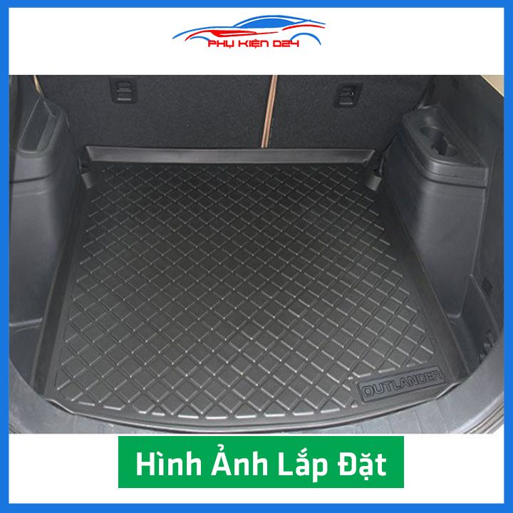Thảm nhựa lót cốp Outlander 2016-2017-2018-2019-2020-2021-2022 nhựa dẻo dày dặn đàn hồi tốt