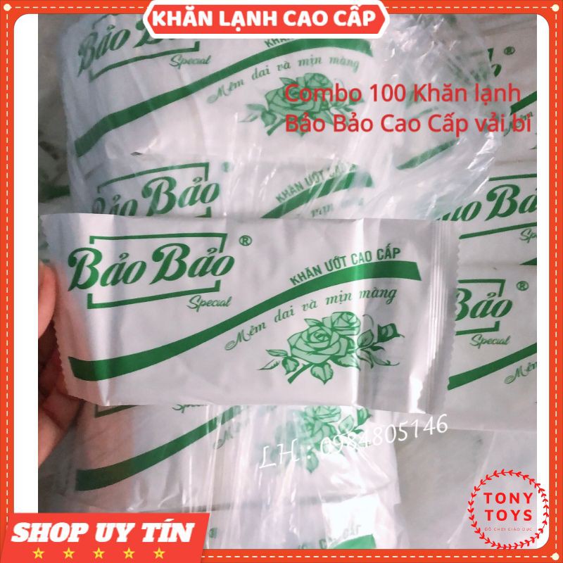 Khăn Lạnh Bảo Bảo Cao Cấp Combo 100 cái vải bi dày dặn 19cm x24cm