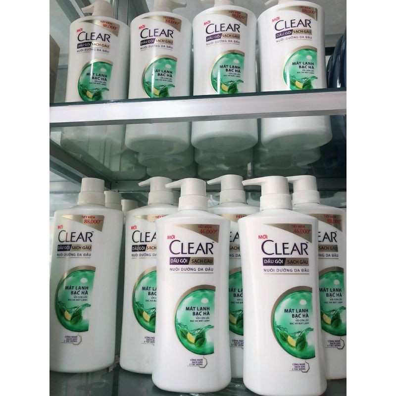 Dầu Gội CLEAR Bạc Hà 630g - 880g / CLEAR 5 tinh dầu - 3 hạt siêu dưỡng 630g