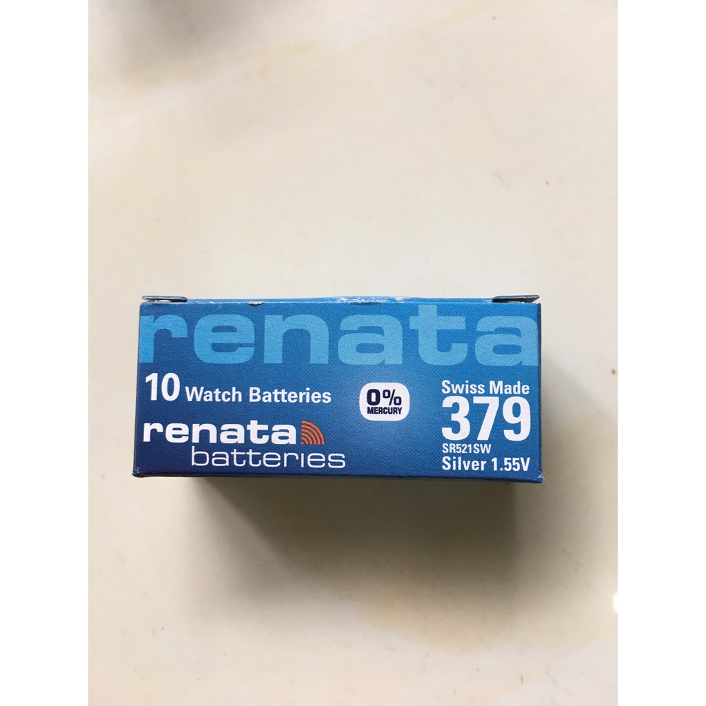 Hộp 10 viên pin Renata SR521SW G0 AG0 LR69 379A SR521 Thuỵ Sĩ