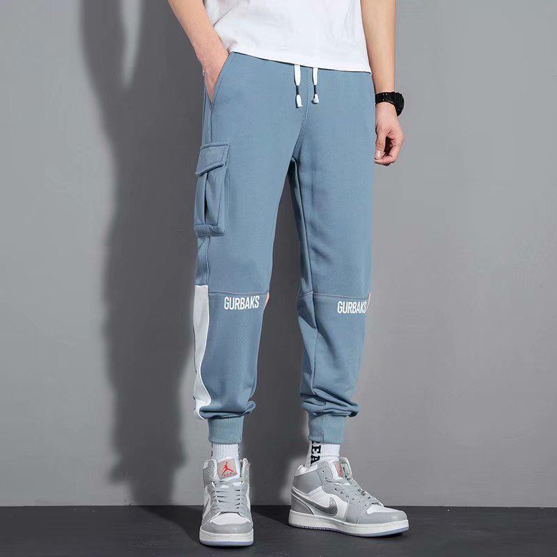 M-3XL Loose Cargo Pant Ready Stock men Casual Straight blue trousers Off-road pants