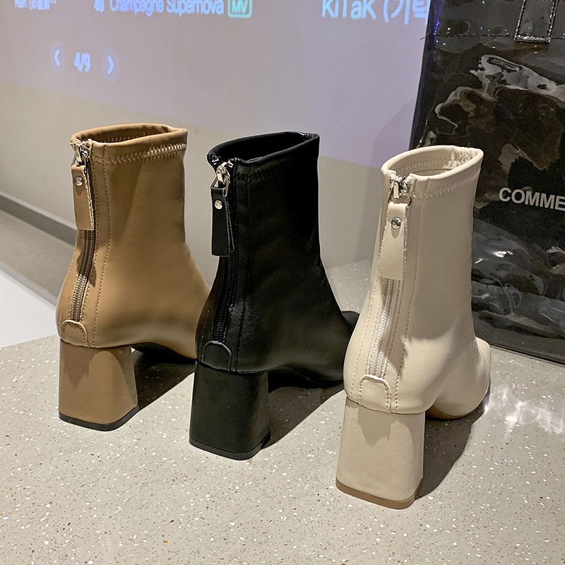 Giày Boot Màu Đen Thời Trang Đường Phố Anh Quốc