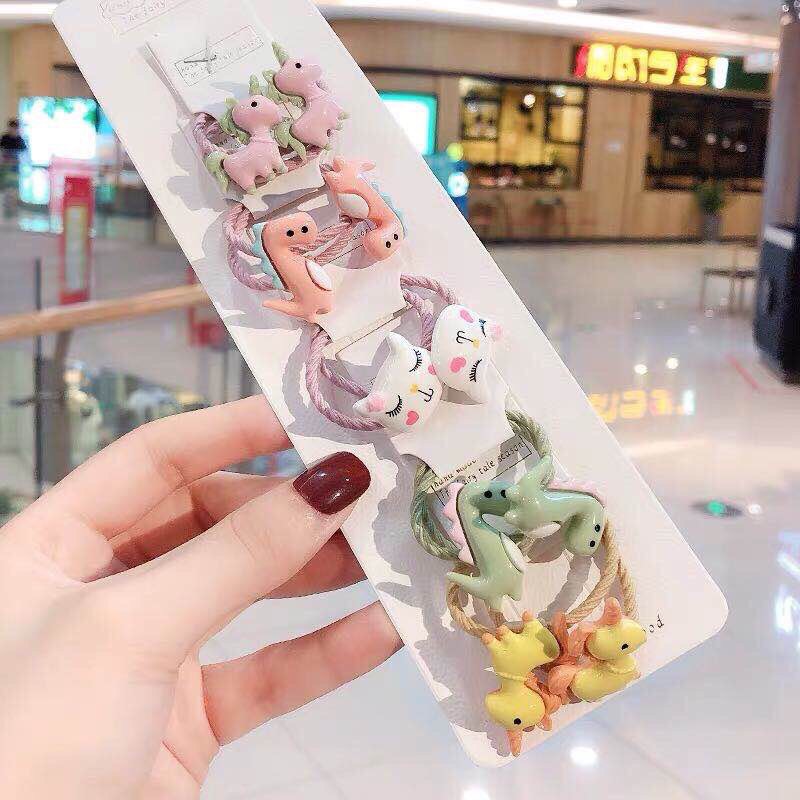 SET 10 DÂY BUỘC TÓC, CỘT TÓC THUN MỀM HÌNH TRÁI CÂY, HOA CHO BÉ LOẠI BÓNG