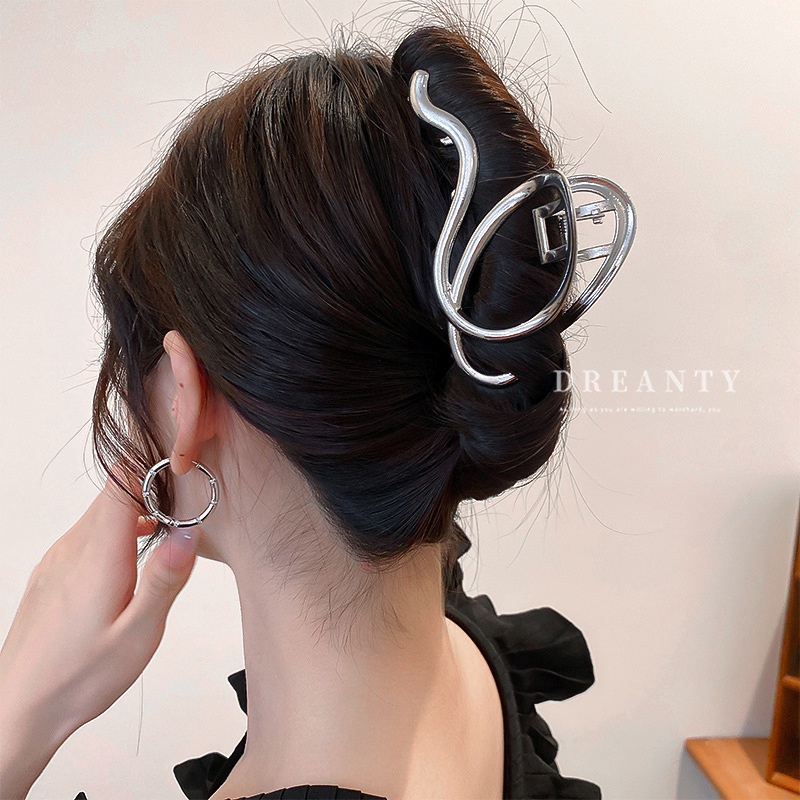 Kẹp Tóc Kim Loại Họa Tiết Hình Học Phong Cách Hàn Quốc Mới Cho Nữ