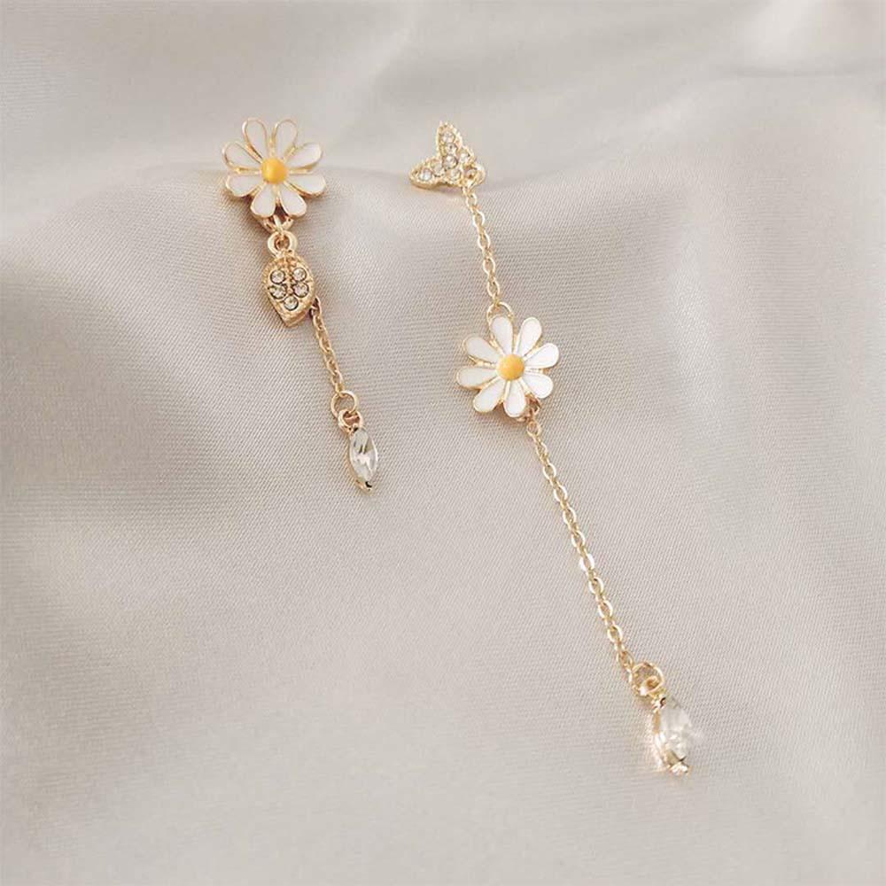 Khuyên Tai CABEZA Hoang Dã Cho Nữ|Bông Tai Dáng Dài Hình Hoa Cúc Gợn Sóng Thời Trang