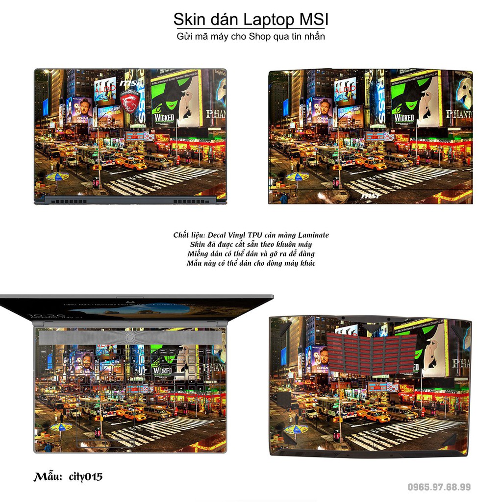 Skin dán Laptop MSI in hình thành phố _nhiều mẫu 3 (inbox mã máy cho Shop)