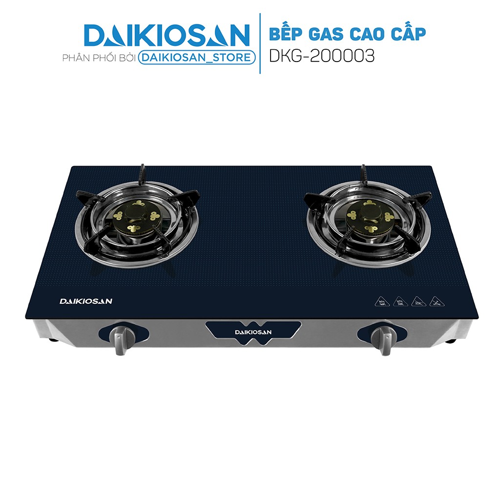 Bếp gas đôi Daikiosan DKG-200003 - Hệ thống đánh lửa Magneto cao cấp, mặt kính sang trọng, bền bỉ