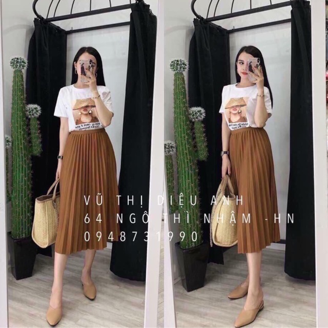 Chân váy xếp li dáng dài midi (kèm ảnh thật và video) | BigBuy360 - bigbuy360.vn