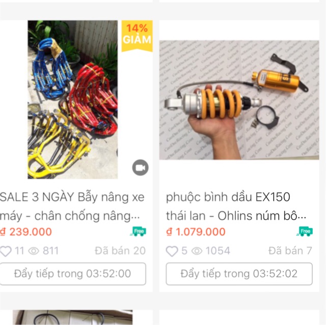 Sỉ [Sale Sốc] Phuộc bình dầu Ex150 Ex135 Winner thái lan - Ohlins núm bông mai tăng chỉnh vàng - giá sỉ