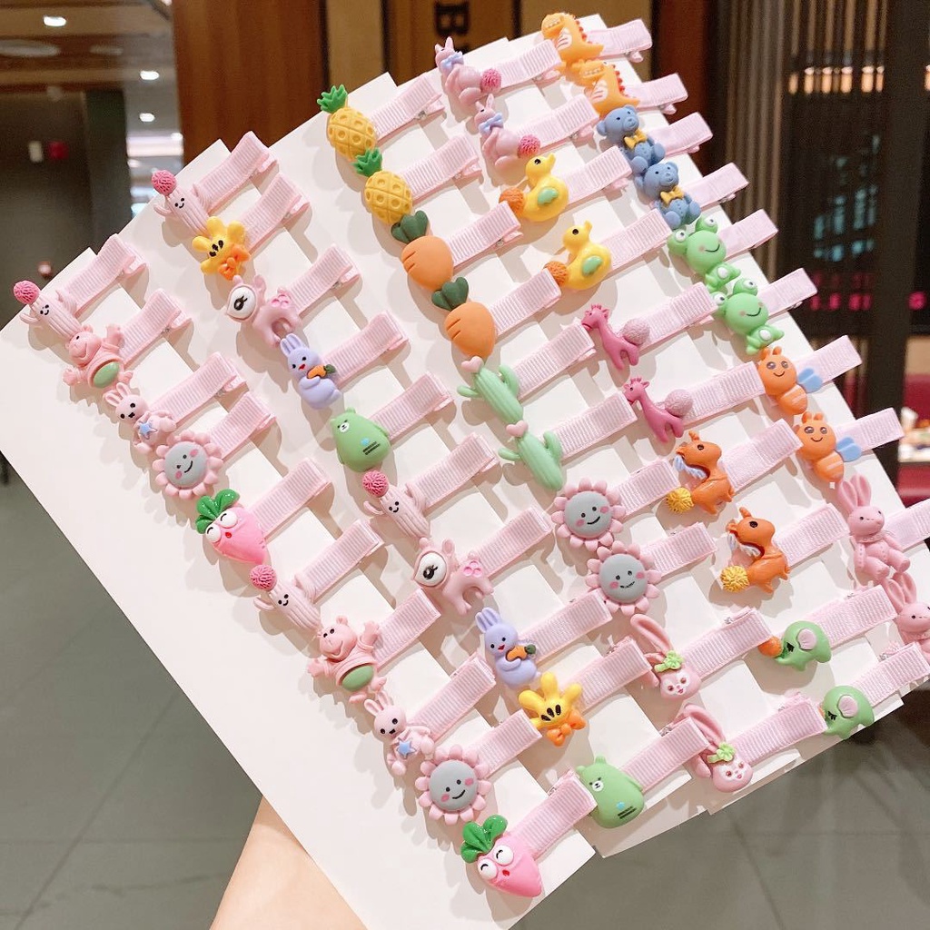 Set 10 kẹp tóc chủ đề hoạt hình dễ thương xinh xắn