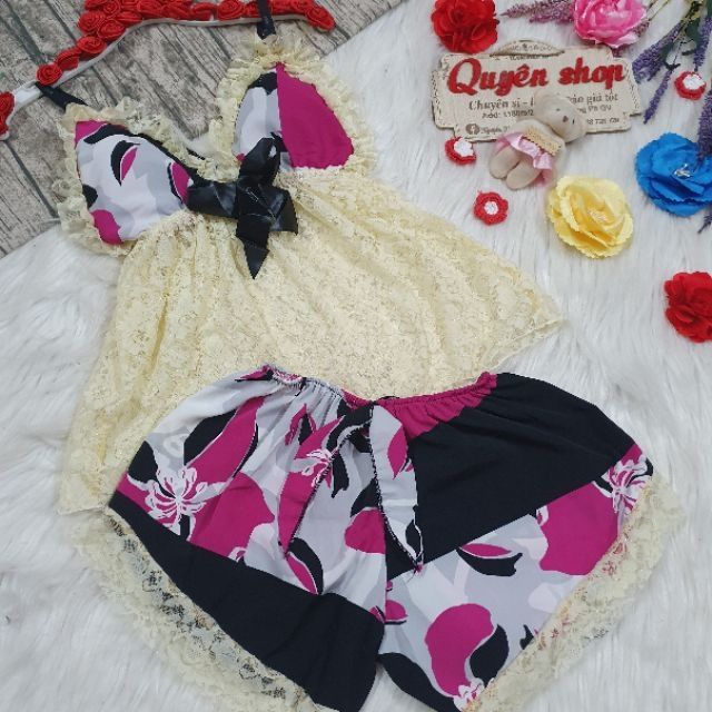 Bộ ngủ sexy, có mút ngực.