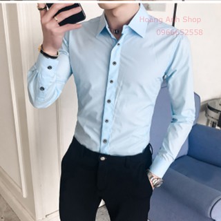 ÁO SƠ MI NAM VẢI NẾN LỤA ÔM DÁNG BODY KHÔNG NHĂN