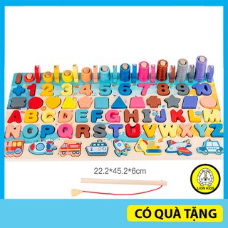 Đồ chơi thông minh bảng học 6in1 bằng gỗ cho bé - Giáo cụ Montessori cho trẻ