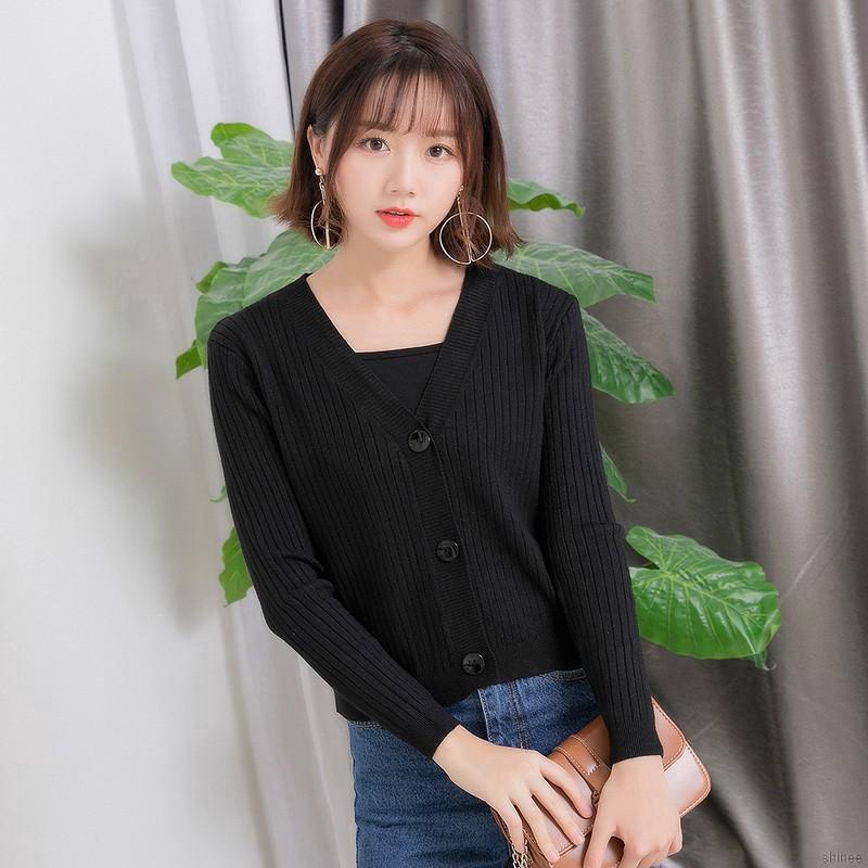 Áo khoác tay ngắn cổ chữ V màu trơn thời trang cho nữ | BigBuy360 - bigbuy360.vn