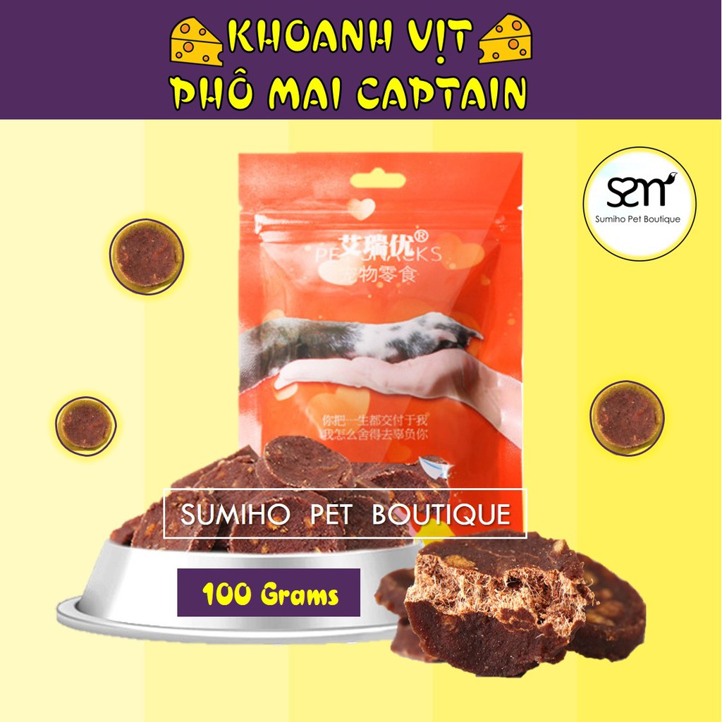 Bánh thưởng cho chó Captain (Khoanh vịt phô mai) (100gr/túi)