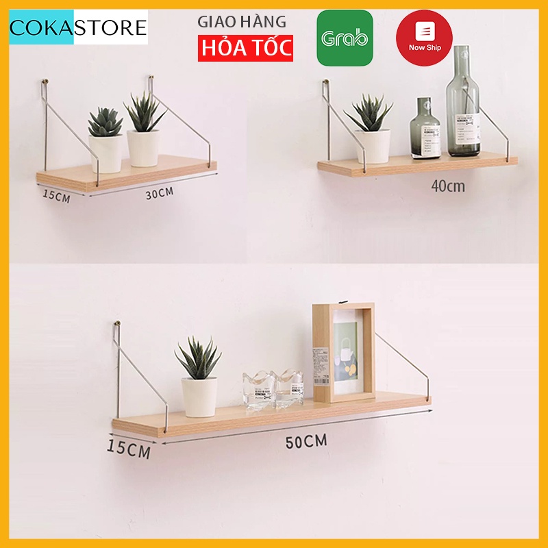 Bộ 3 Kệ Treo Tường Trang Trí Thanh Ngang Không Cần Khoan Móc Treo Inox Chắc Chắn Có Phụ Kiện Đầy Đủ