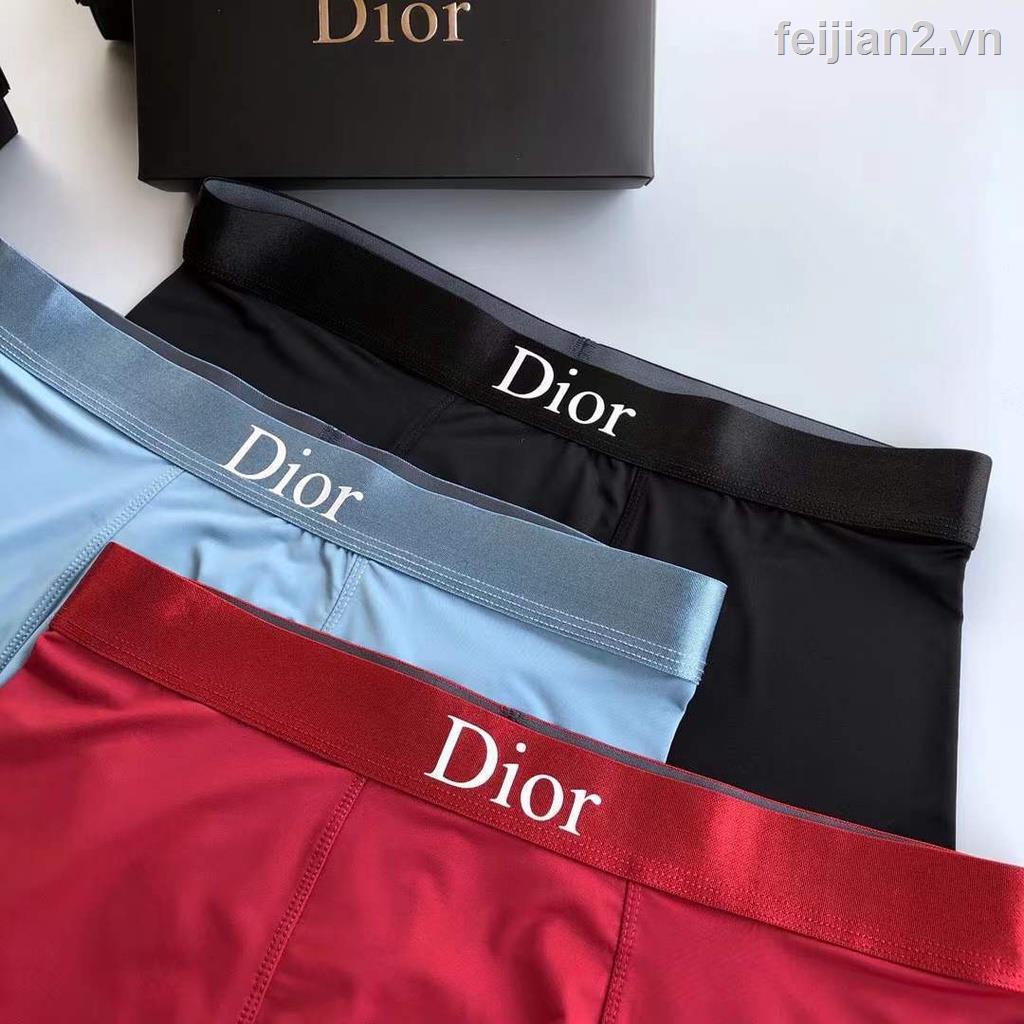 Quần Lót Boxer Lụa Lạnh Kháng Khuẩn Thoáng Khí Dior Thời Trang Nam Cao Cấp 2022S