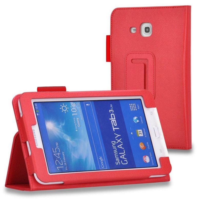 Bao Da Pu Máy Tính Bảng Nắp Lật Kiêm Giá Đỡ Cho Samsung Galaxy Tab 3 Lite 7.0 T110 T111 T113 T116 Tab E 7.0
