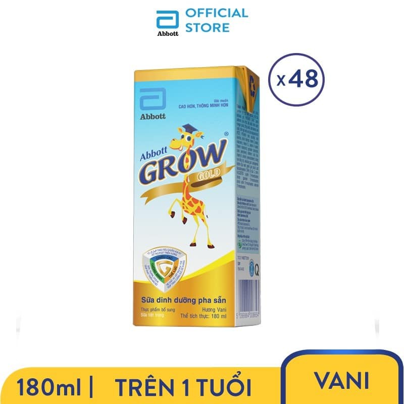 (date mới) 48 hộp Sữa nước Abbott Grow Gold 180ml