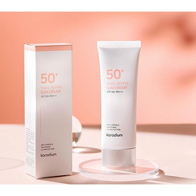 KEM CHỐNG NẮNG -KARADIUM -Kem Chống Nắng Nâng Tone Da Karadium Snail Repair Sun Cream SPF 50+ PA+++