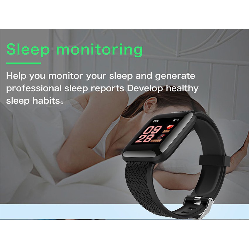 Smart Watch 116 Plus Blood Pressure Monitor Waterproof Heart Rate Monitor Smart Tracking