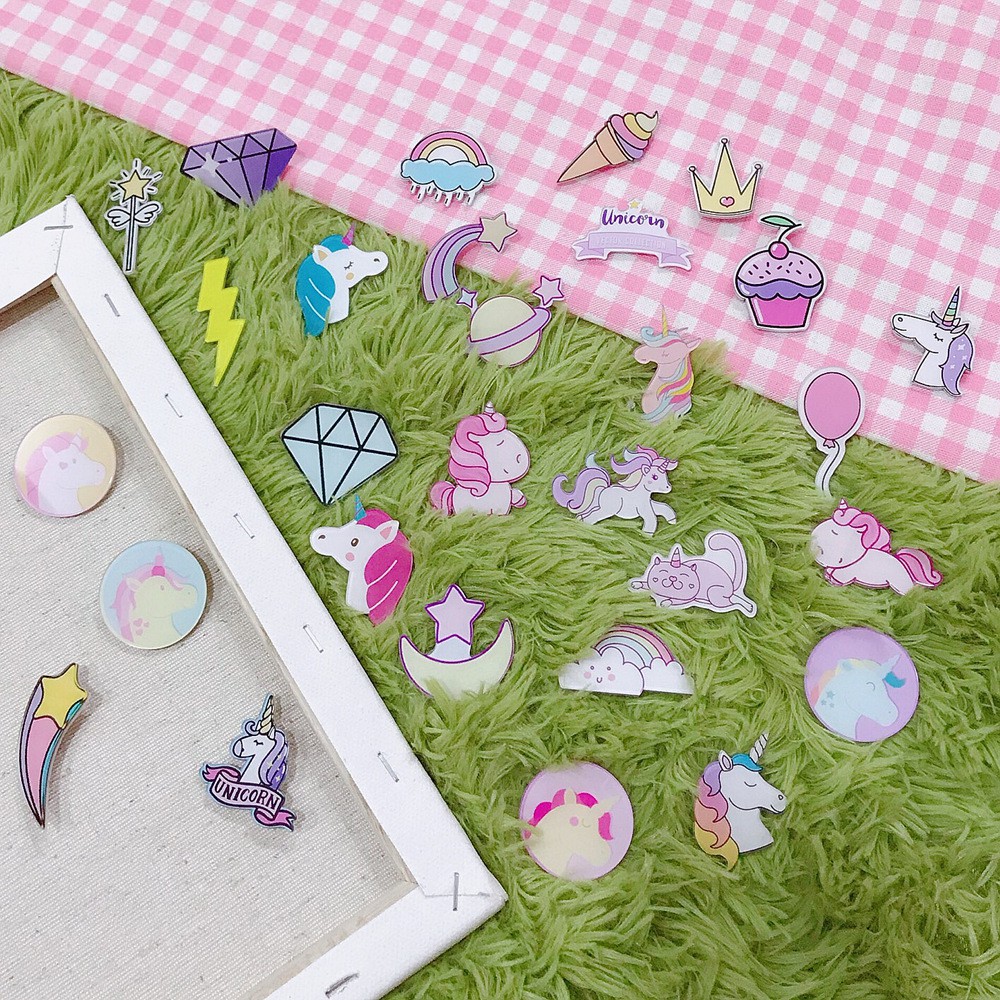 Cài áo, huy hiệu nhiều mẫu Unicorn dễ thương