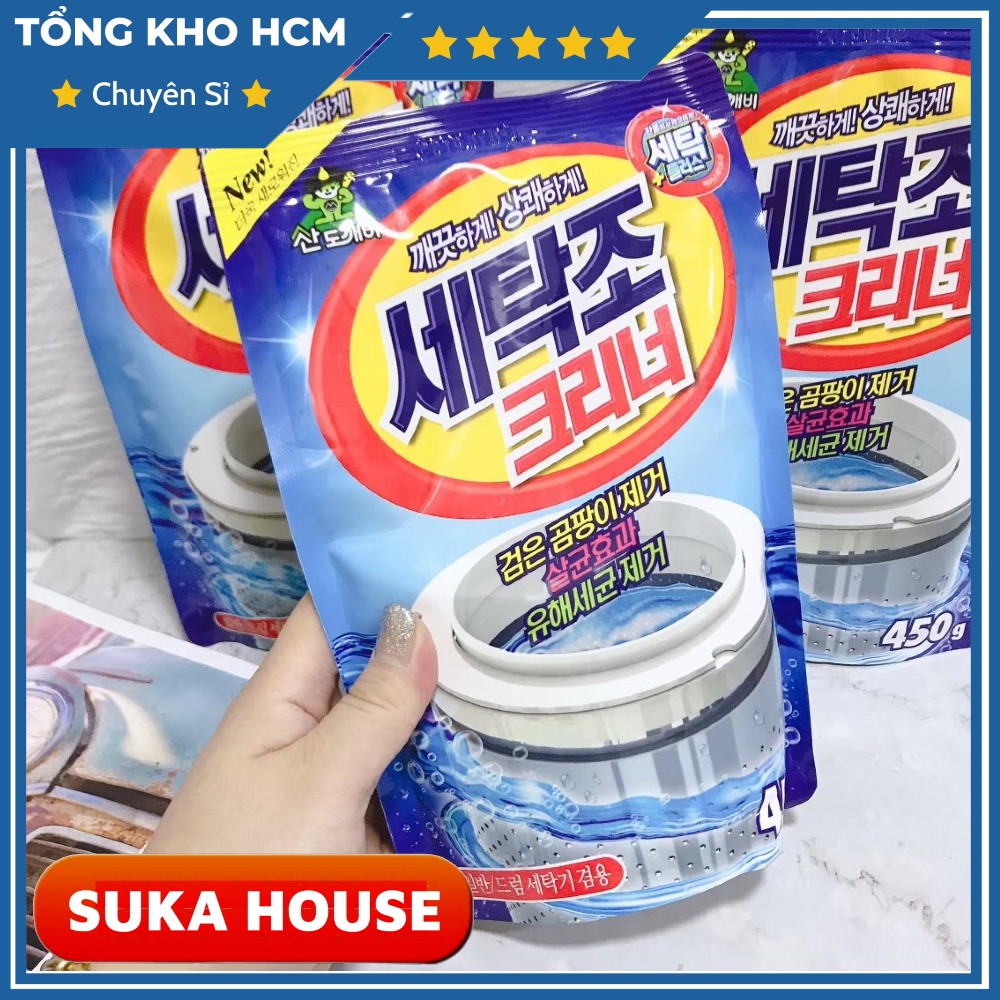 Bột Tẩy Lồng Máy Giặt Vệ Sinh Lồng Máy Giặt Hàn Quốc 450gram Model SUKAHOUSE H106