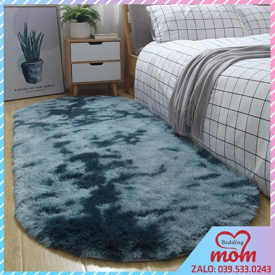 Thảm oval lót sàn nhà êm áp bằng vải lông cừu kiểu dáng dài chất lượng cao