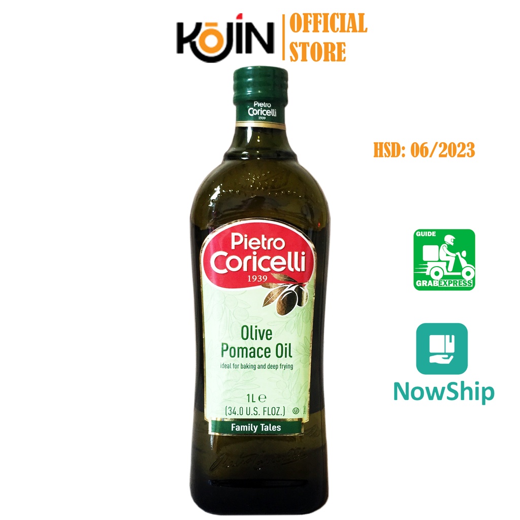 Dầu Oliu Nguyên Chất Cao Cấp Kojin Dầu ô liu được chiết xuất từ quả oliu tươi Pomance Olive Oil 1L Hàng Mới