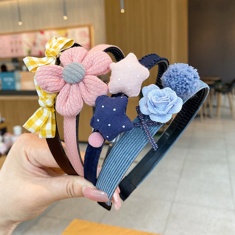 Băng đô cài tóc đính hoa dễ thương phong cách Hàn Quốc cho bé gái