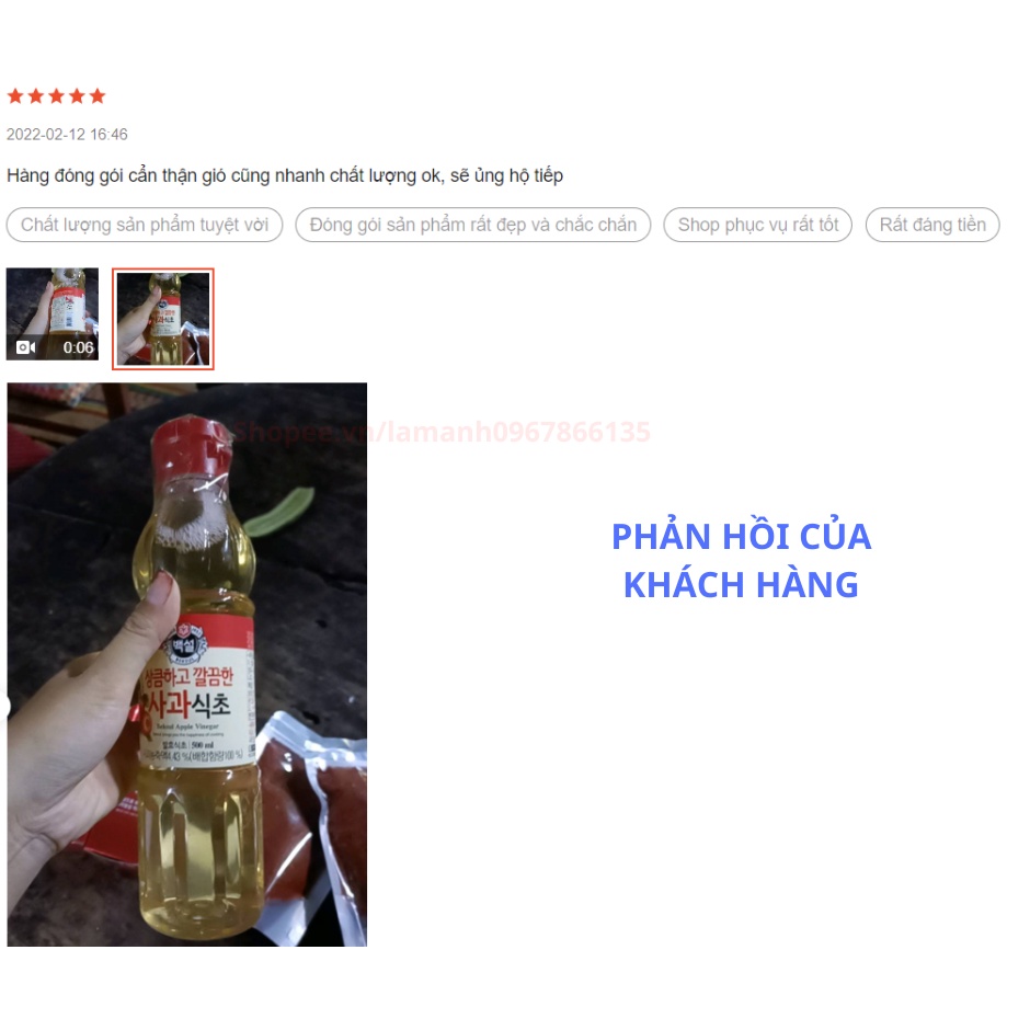 Giấm Táo Hữu Cơ Hàn Quốc – Dấm Táo Beksul Nguyên Chất Chai 500ml Nhập Khẩu Chính Hãng