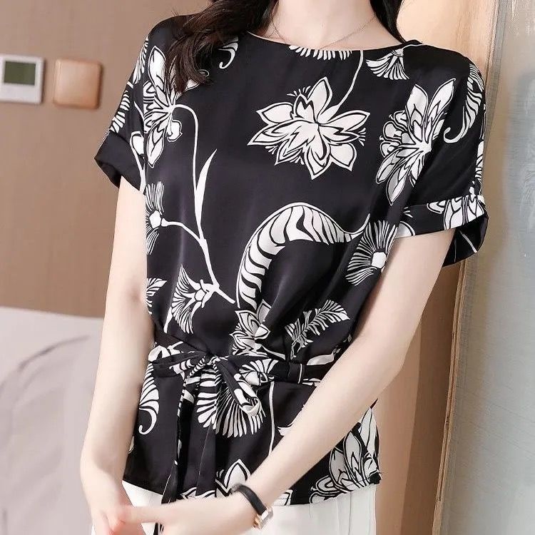 Áo Sơ Mi Voan Hoa Ngắn Tay Thời Trang Mùa Hè Dành Cho Nữ