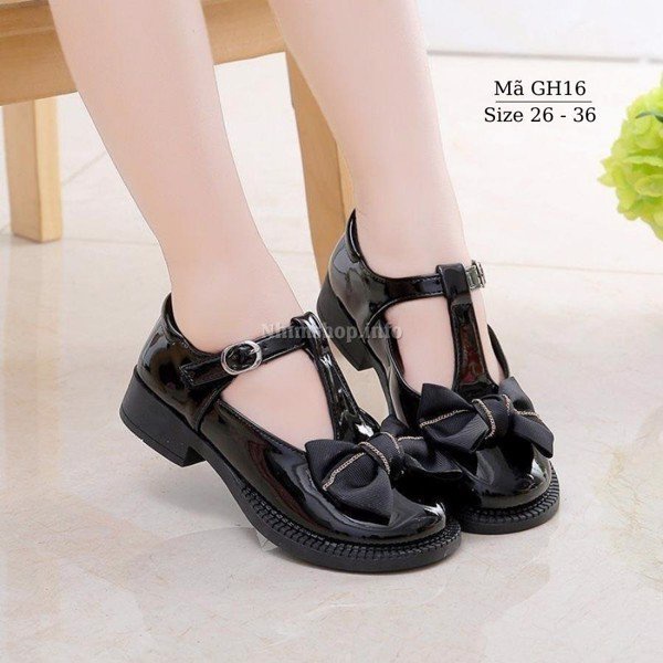 GIÀY BÚP BÊ ĐEN DUYÊN DÁNG VÀ DỄ THƯƠNG CHO BÉ GÁI 3 - 10 TUỔI MẶC ÁO DÀI DIỆN VÁY CÔNG CHÚA CỰC XINH GH16