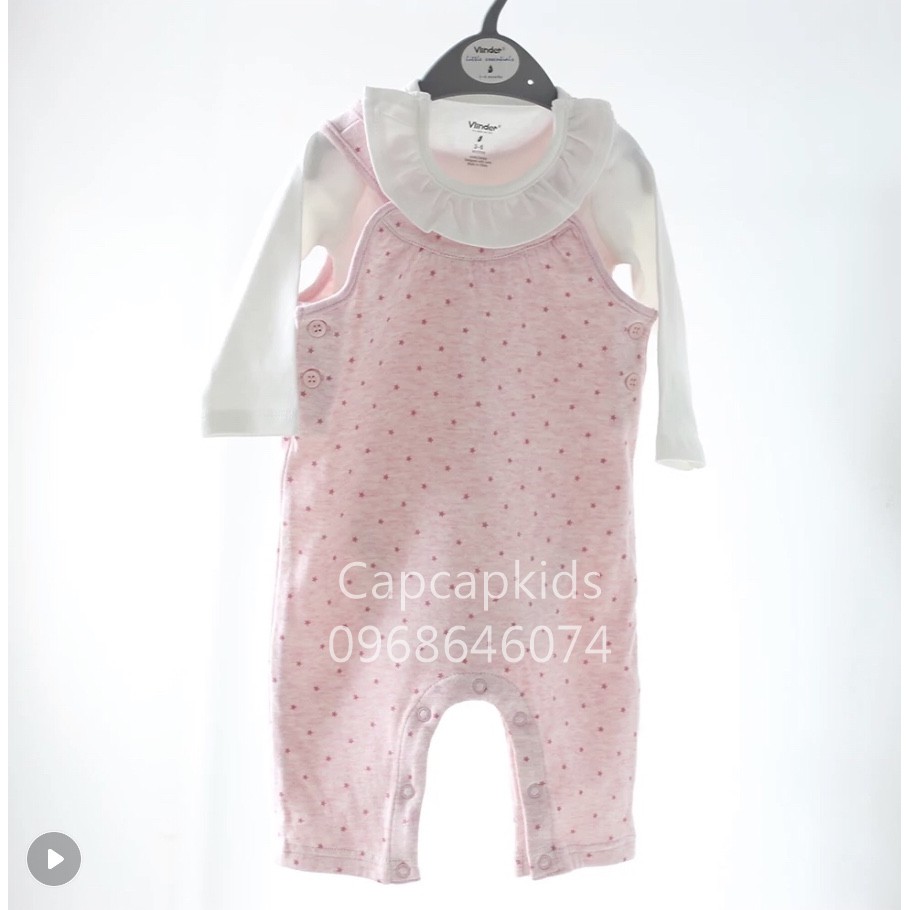 Set 2pcs Jumpsuit Bé Gái Chấm Bi Vlinder