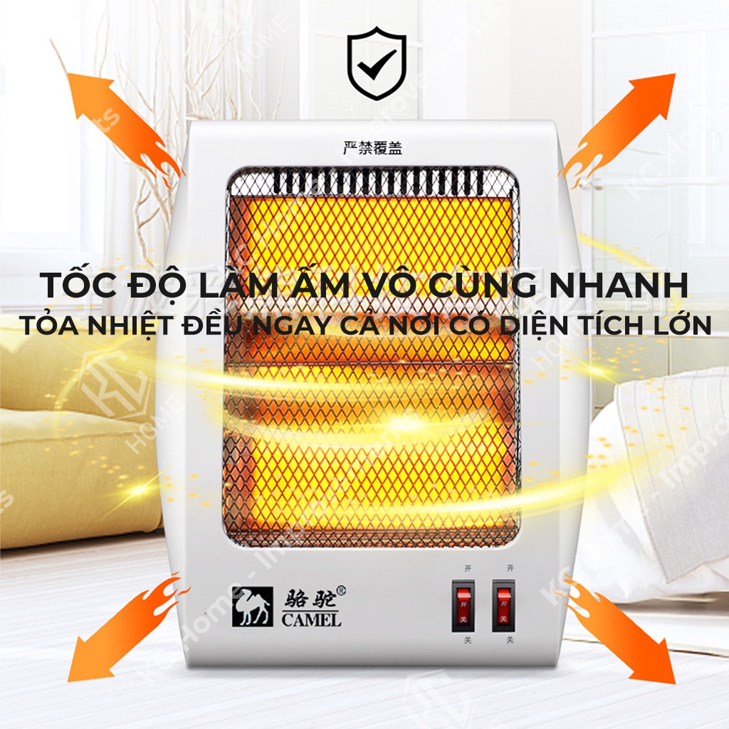 Quạt Sưởi Điện 2 Bóng Camel., NSB-60, 600W, BH 06 Tháng, KC Home
