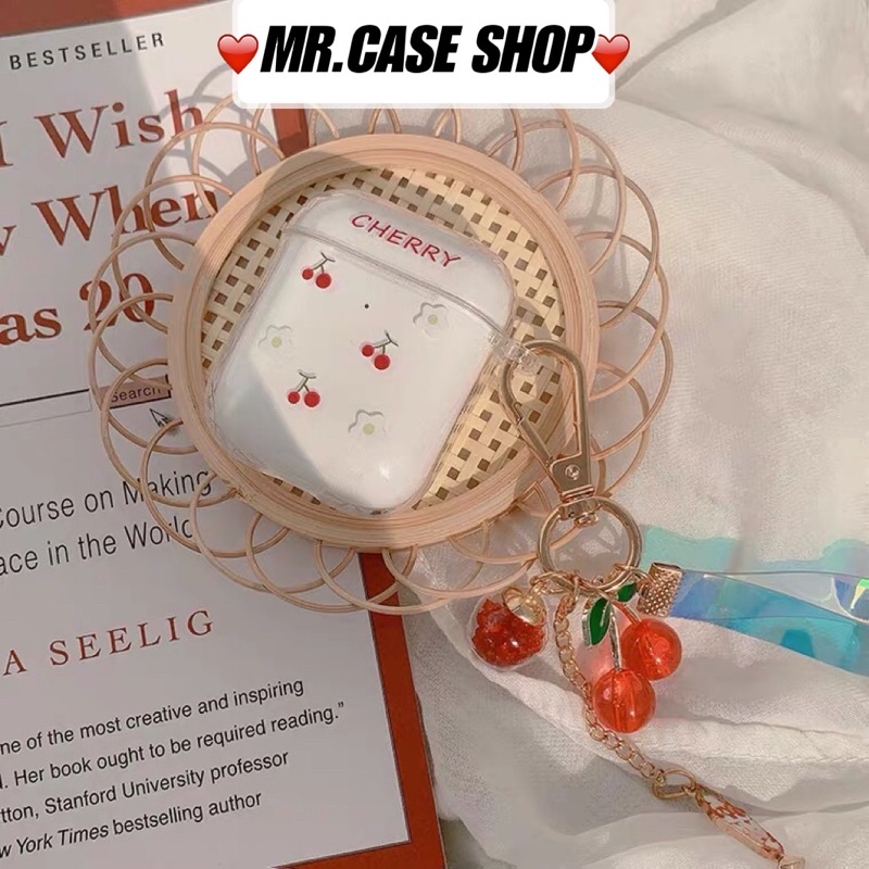 Case Đựng Tại Nghe Airpods 1/2 Pro Hình Cherry Trong Kèm Móc Khoá Xinh - Mr.Case