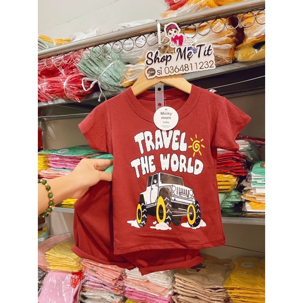 Bộ đồ cotton in hình Ô TÔ cho bé