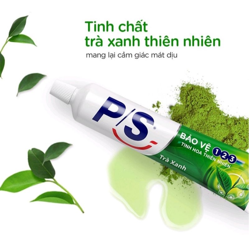 Kem đánh răng P/s 123 Trà xanh 240g/Nha Đam mẫu đơn 180g/Banking soda 180g/than hoạt tính 220g