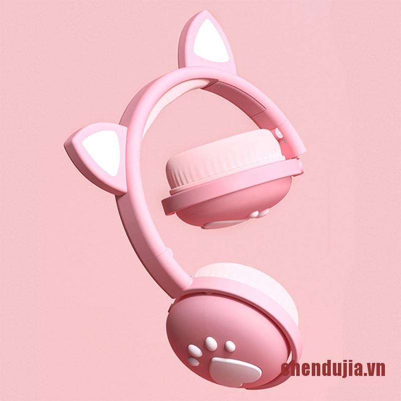 Tai Nghe Bluetooth Phát Sáng Hình Tai Mèo Đáng Yêu Cho Bé Gái | BigBuy360 - bigbuy360.vn